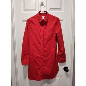 Chico's No Iron‎ Pocket Button Tunic Red Size 0 US 4 Small NWOT